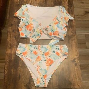 Floral Crop Top Bikini